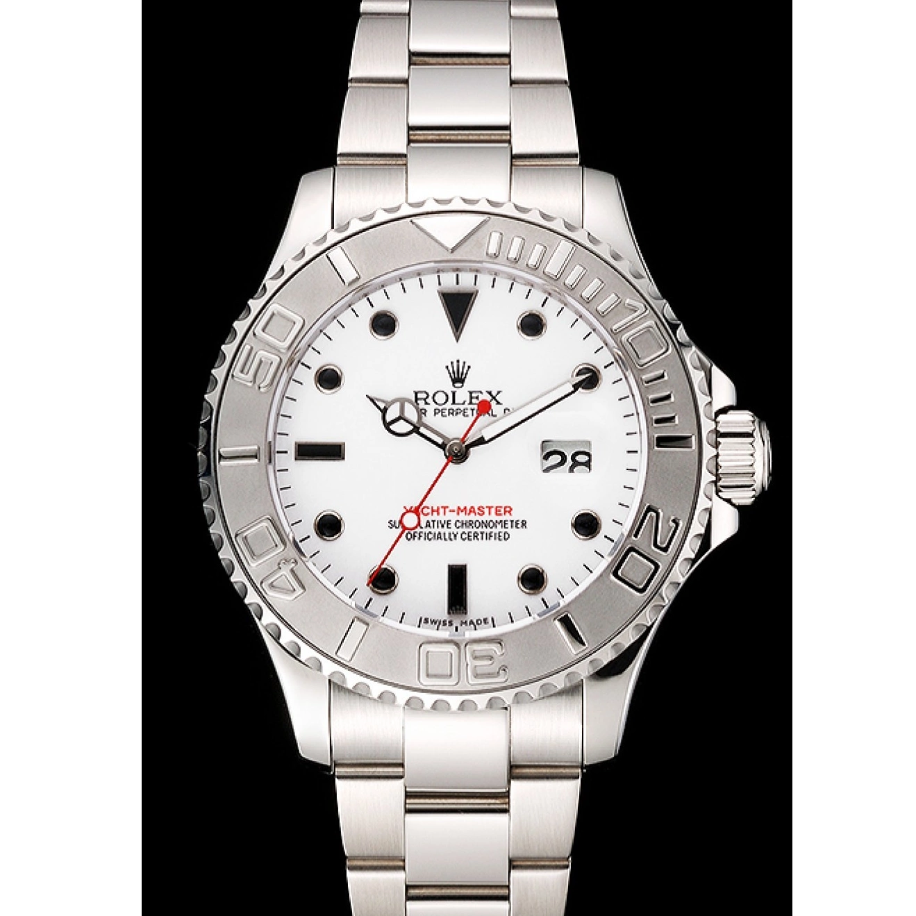 Good copy rolex watches White Case Yacht-Master Bracelet And Stainless Dial Steel Rolex 0522